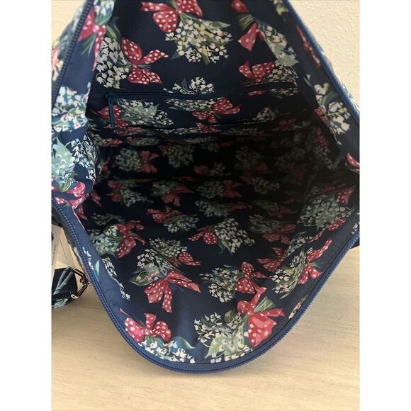 Vera Bradley Oversized Shoulder Hobo Bag Rose Toile Recycled Cotton - Picture 12 of 13